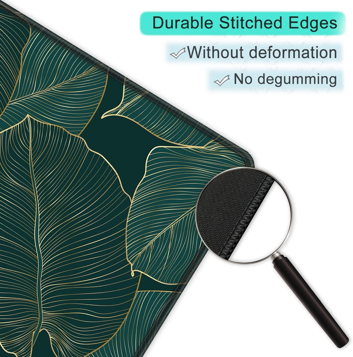 Mouse Pad with Non-Slip Rubber Base, Stitched Edge, Premium-Textured, Waterproof Gaming Mouse Pad for Wireless Mouse, Computers, Laptop, Office, 10.2×8.3 In, Palm Texture